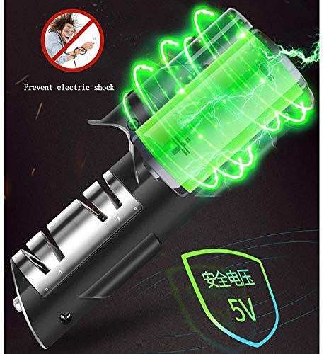 Lentes de Cuchillo Afilador de Cuchillos eléctrico - Rueda de Diamante Cuchillo de Cocina Afilador for Restaurar la maquinilla de Afeitar Debido a Sus Hojas lalay (Color : Black)