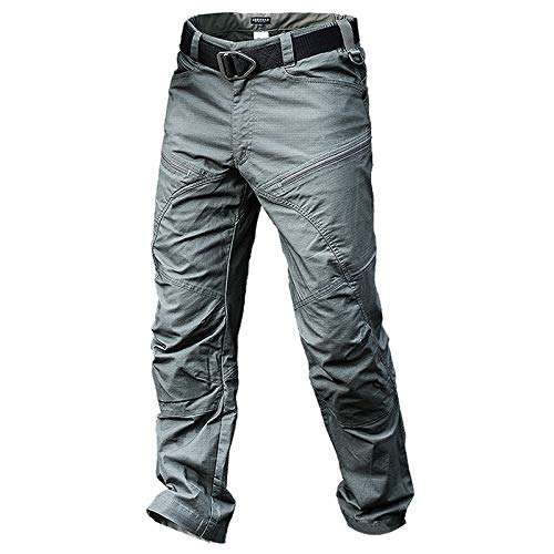 Leobtain Hombres Casual Algodón Pantalones Multi Bolsillo Transpirable Delgado Pantalones de Trabajo de Combate para Entrenamiento Al Aire Libre