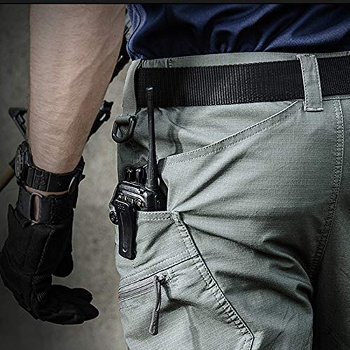 Leobtain Hombres Casual Algodón Pantalones Multi Bolsillo Transpirable Delgado Pantalones de Trabajo de Combate para Entrenamiento Al Aire Libre