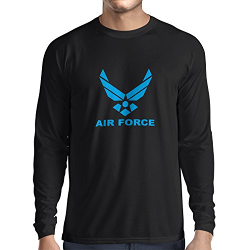 lepni.me Camiseta de Manga Larga para Hombre United States Air Force (USAF) - U. S. Army, USA Armed Forces (Large Negro Azul)