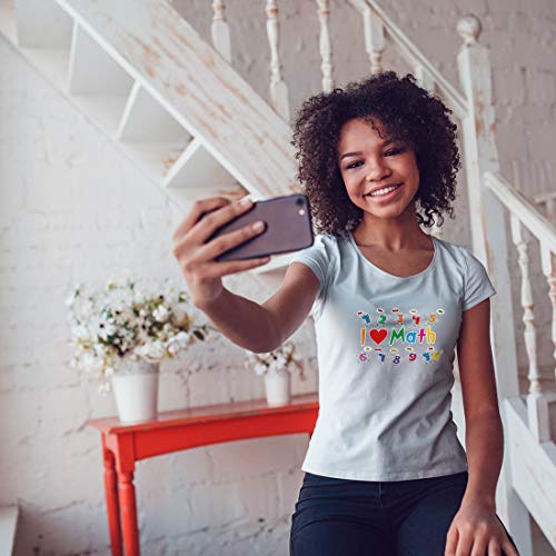lepni.me Camiseta Mujer Amo Las matemáticas, el Regalo Educativo de Regreso a la Escuela o la graduación (Medium Verde Multicolor)