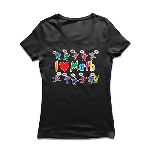 lepni.me Camiseta Mujer Amo Las matemáticas, el Regalo Educativo de Regreso a la Escuela o la graduación (Medium Verde Multicolor)