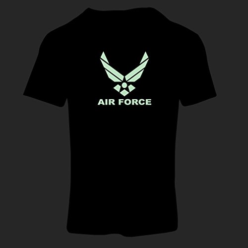 lepni.me Camiseta Mujer United States Air Force (USAF) - U. S. Army, USA Armed Forces (Large Negro Fluorescente)
