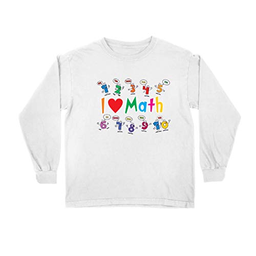 lepni.me Camiseta para Niño/Niña Amo Las matemáticas, el Regalo Educativo de Regreso a la Escuela o la graduación (14-15 Years Blanco Multicolor)