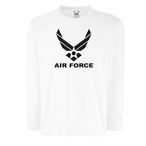 lepni.me Camiseta para Niño/Niña United States Air Force (USAF) - U. S. Army, USA Armed Forces (9-11 Years Blanco Negro)