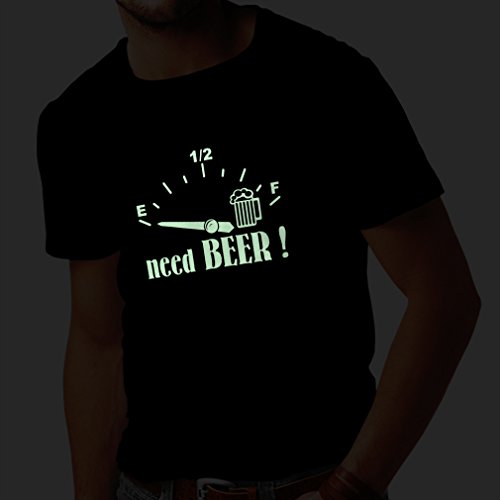 lepni.me Camisetas Hombre ¡Necesito más Cerveza! Divertido Regalo, Bebida - Bar - Lemas Fiesta (X-Large Negro Fluorescente)