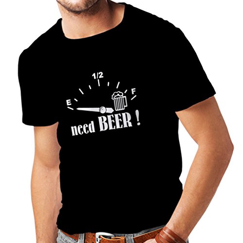 lepni.me Camisetas Hombre ¡Necesito más Cerveza! Divertido Regalo, Bebida - Bar - Lemas Fiesta (X-Large Negro Fluorescente)
