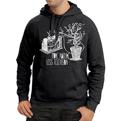 lepni.me N4325H Sudadera con Capucha Más Naturaleza (Small Negro Multicolor)