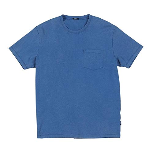 LESHARED Summer New Blue T-Shirt Men 100% Cotton Snow Wash Casual T-Shirt Cofre Pocket Tops Plus Size Ropa XXXL Azul
