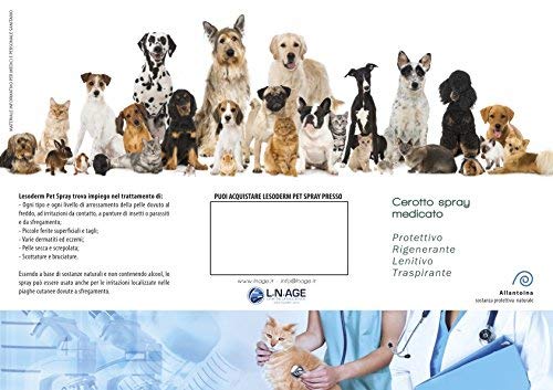 Lesoderm Pet parche de curación para animales 50 ml - Parche Spray protector para contusiones y heridas superficiales de perros, gatos, mascotas y patios