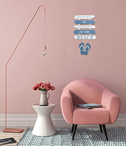 Letrero decorativo de pared de madera Letrero de placa de madera Puerta de placa de playa de madera Decoración de placa de pared Letrero de pared colgante Decoración de pared de madera colgante (Azul)