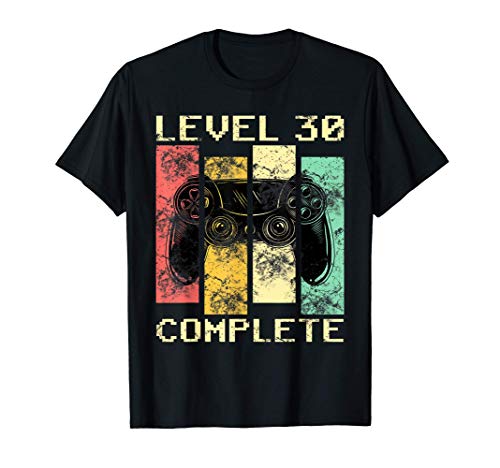 Level 30 Complete 30 años Gamer de regalos de 30 cumpleaños Camiseta