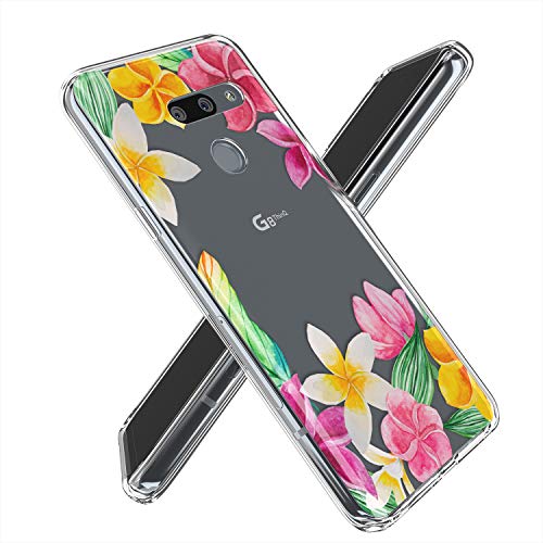 Lex Altern TPU Funda para LG G8 K40 G7 V50 V40 Stylo 5 V20 K30 K20 G6 Floral Ligera Florecer Orchid Nature Carcasa Linda Rosado Cubierta Botanic Transparente Delgado Suave Adorable uk0346