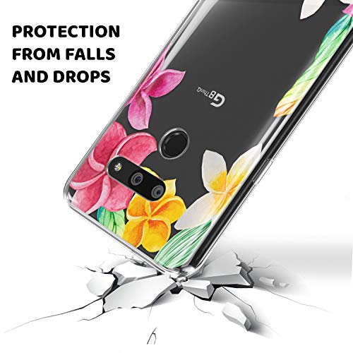 Lex Altern TPU Funda para LG G8 K40 G7 V50 V40 Stylo 5 V20 K30 K20 G6 Floral Ligera Florecer Orchid Nature Carcasa Linda Rosado Cubierta Botanic Transparente Delgado Suave Adorable uk0346