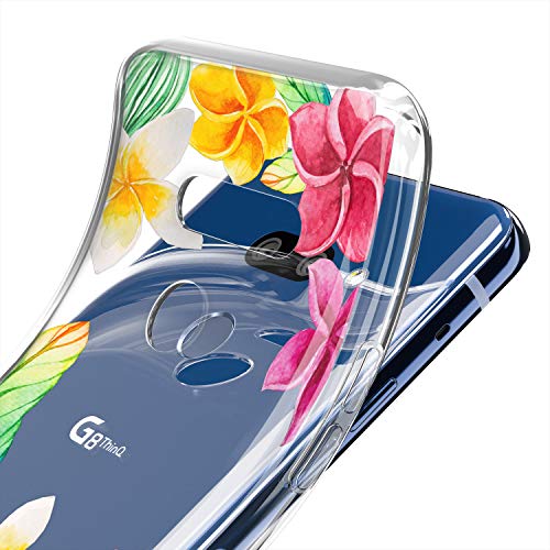 Lex Altern TPU Funda para LG G8 K40 G7 V50 V40 Stylo 5 V20 K30 K20 G6 Floral Ligera Florecer Orchid Nature Carcasa Linda Rosado Cubierta Botanic Transparente Delgado Suave Adorable uk0346
