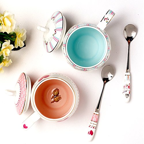 Li jing home Taza Taza de café Taza de cerámica Taza Taza de Desayuno Taza de Leche Termo Lindo té perfumado Leche café Oficina protección del Medio Ambiente café (Color : Blue)