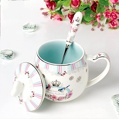 Li jing home Taza Taza de café Taza de cerámica Taza Taza de Desayuno Taza de Leche Termo Lindo té perfumado Leche café Oficina protección del Medio Ambiente café (Color : Blue)