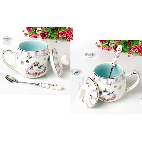 Li jing home Taza Taza de café Taza de cerámica Taza Taza de Desayuno Taza de Leche Termo Lindo té perfumado Leche café Oficina protección del Medio Ambiente café (Color : Blue)