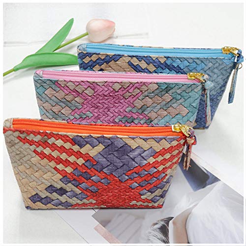 LIAOER Bolsa Almacenamiento Viaje, Bolsa Cosméticos Tejida Portátil, Aceite Esencial Portátil para Damas, Bolsa Almacenamiento Cosméticos, Herramienta Almacenamiento Cosméticos-Naranja