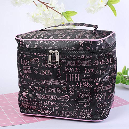 LIAOER Bolsa Cosméticos Gran Capacidad, Bolsa Maquillaje Viaje Impermeable, Bolsa Almacenamiento Artículos Tocador Portátil, Maquillaje Mujer, Belleza, Estuche Cosméticos para Uñas-Coreano