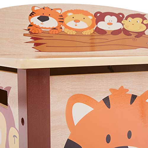 Liberty House Caja de Juguetes con diseño de la Selva, Madera, Multicolor, Grande