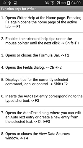 LibreOffice Shortcuts