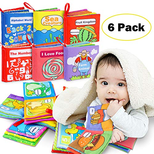 Libro Blando de Bebé, Libro Activity Tejido Blando Papel del Bebé Juguete para Bebé Recién Nacido Entretenimiento Aprendizaje Educativo - 6 Piezas