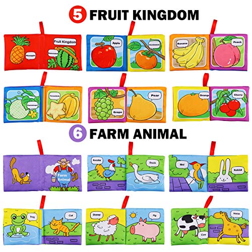 Libro Blando de Bebé, Libro Activity Tejido Blando Papel del Bebé Juguete para Bebé Recién Nacido Entretenimiento Aprendizaje Educativo - 6 Piezas