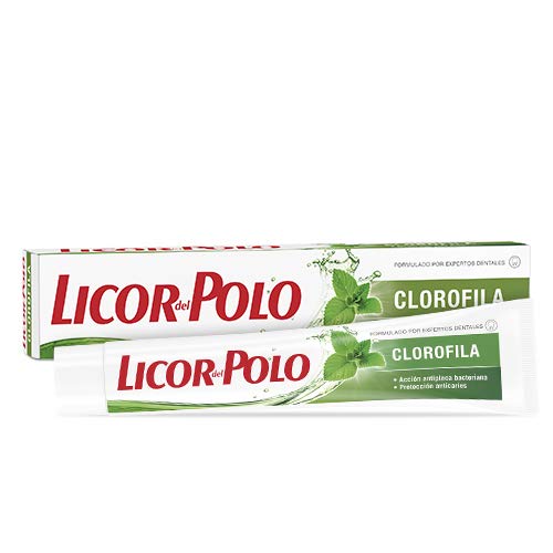 Licor del Polo - Dentífrico Clorofila - Frescor Tradicional, Anti bacteriano y Anticaries - 2 uds de 75 ml