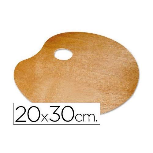 Lidercolor Paleta Madera Ovalada Tamaño 20x30 cm Grosor 0,3 cm Para Zurdos
