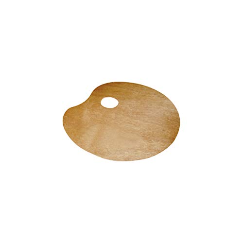 Lidercolor Paleta Madera Ovalada Tamaño 20x30 cm Grosor 0,3 cm Para Zurdos
