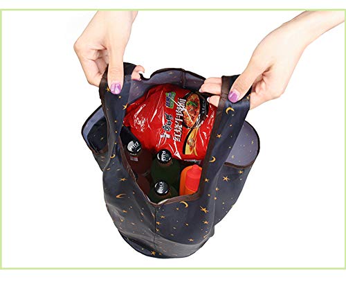 LIELIE Bolsa de Compras Plegable Reutilizable ecológica, Tela Impermeable Ripstop, Lavable a máquina Duradera Resistente Bolsas de Mano Bolsa de Compras,14