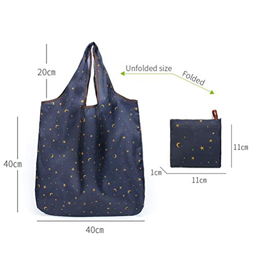 LIELIE Bolsa de Compras Plegable Reutilizable ecológica, Tela Impermeable Ripstop, Lavable a máquina Duradera Resistente Bolsas de Mano Bolsa de Compras,14
