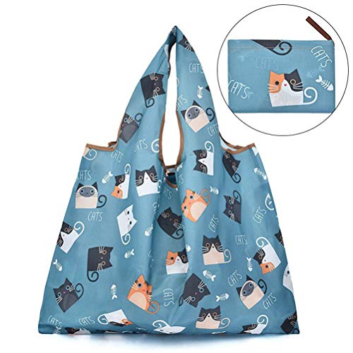 LIELIE Bolsa de Compras Plegable Reutilizable ecológica, Tela Impermeable Ripstop, Lavable a máquina Duradera Resistente Bolsas de Mano Bolsa de Compras,14