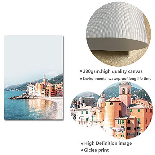 Lienzo costero Pintura Océano Paisaje Viaje Cartel Impresión nórdica Arte moderno de la pared Decoración Estudio Decoración 60x80cm