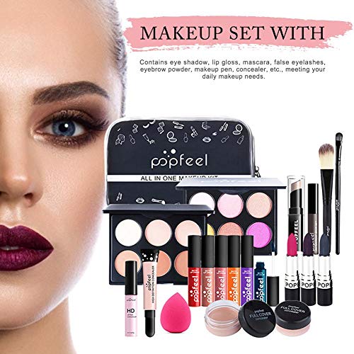 Lifesongs Set de Maquillaje con Kit de cosméticos Corrector de lápiz Labial de Sombra de Ojos para Mujeres niñas 20 Piezas