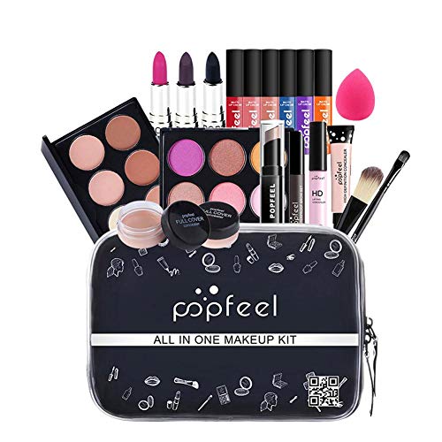 Lifesongs Set de Maquillaje con Kit de cosméticos Corrector de lápiz Labial de Sombra de Ojos para Mujeres niñas 20 Piezas