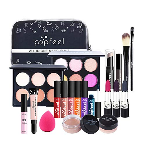 Lifesongs Set de Maquillaje con Kit de cosméticos Corrector de lápiz Labial de Sombra de Ojos para Mujeres niñas 20 Piezas