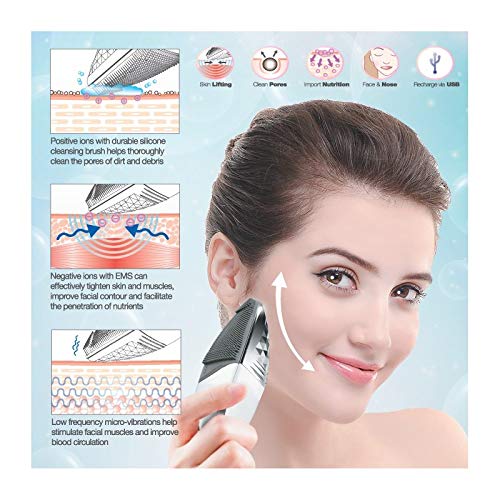Lifetrons Ultra Cleanser | Cepillo facial eléctrico y masajeador antienvejecimiento con micro-vibraciones, EMS y iones positivos o negativos para un cuidado de la piel de última generación [CMD-100]