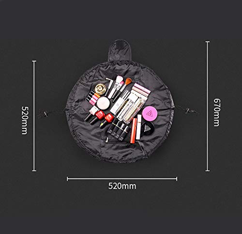 LILVLI-HAN Lazy Makeup Bag Drawstring Lazy Cosmetic Bag Alta Capacidad Korea Portable Travel Wash Bag Cuidado de la Piel Cosméticos Bolsa de Almacenamiento Quick Drawstring,Negro