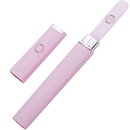 Lima de cristal prémium con estuche protector, para uñas naturales y acrílicas, manicura y pedicura, gran regalo para mujeres y niñas, de color rosa
