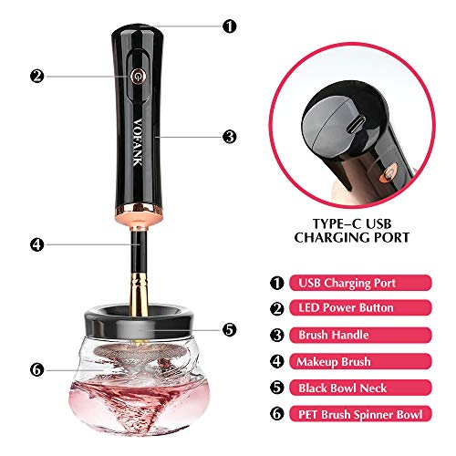 Limpiador de pinceles de maquillaje, Limpiador y secador de centrifugado eléctrico súper rápido, Pinceles de maquillaje automáticos Herramientas limpias