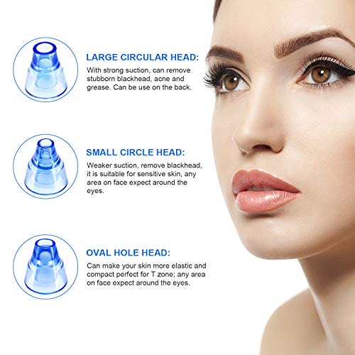Limpiador de Poros, Ocean Heart Extractor Puntos Negros Eléctrico Limpiador Facial, Aspirador de Puntos Negros Exfolia la piel muerta Facial de Belleza con Pantalla LED Para Tratamiento Facial