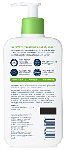 Limpiador facial hidratante CeraVe, 355 ml.