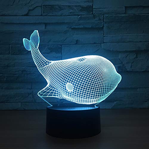 Lindo Animal Ballena lámpara de inducción Novedad Noche luz Sensor táctil lámpara de Mesa para niños