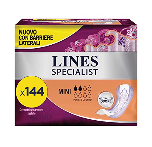 Lines Specialist productos Compresas para incontinencia – 8 Paquetes de 18 unidades)