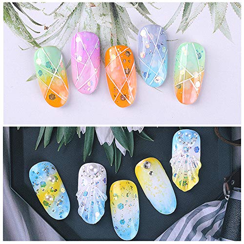 LINVINC Uñas Decorativa Art Pegatinas Kit - Paillette Brillante Decoración para Cara Maquillaje Pelo Arte Corporal Uñas y Mejilla Purpurinas Polvo 6/8 Colores Chunky Glitter