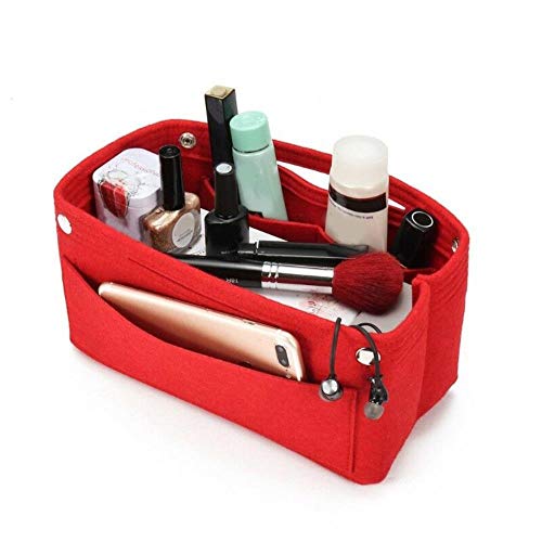 LinZX Insertar Sentido del Monedero del Organizador del Bolso Plegable cosméticos Bolsa de Viaje para Mujeres Mejor Venta,Orange,L
