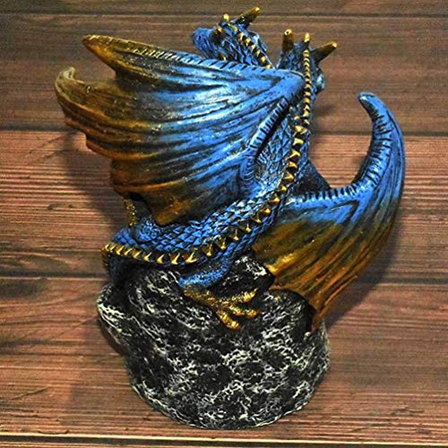 LIOBO - Incensario de monje con reflujo de cascada para incienso en torre de montaña, soporte para incienso para casa, oficina, yoga, doble cabeza de dragón