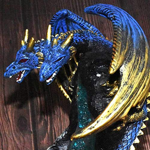 LIOBO - Incensario de monje con reflujo de cascada para incienso en torre de montaña, soporte para incienso para casa, oficina, yoga, doble cabeza de dragón